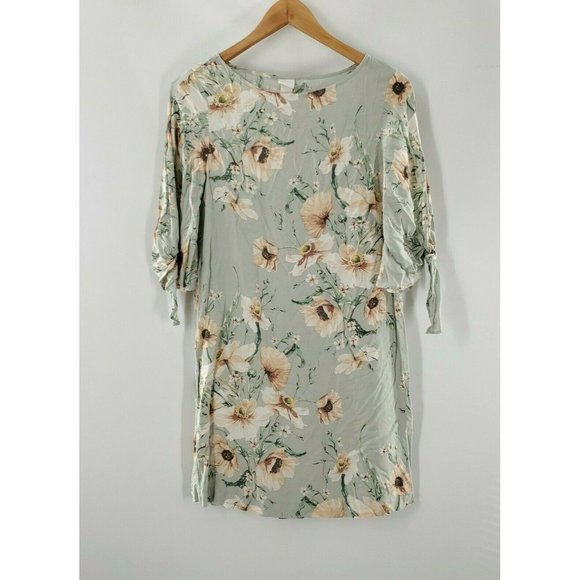 H&M Women's Green Floral Dress Size 4 - Picture 1 of 5